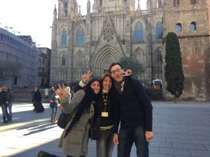 The start of our tour at the Barcelona Cathedral